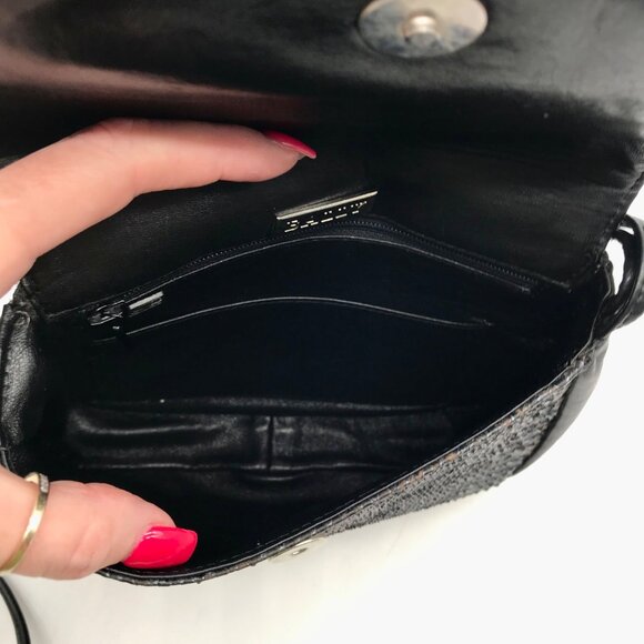 Bally Black Imitation Snake Leather Vintage Crossbody Bag - Picture 11 of 11